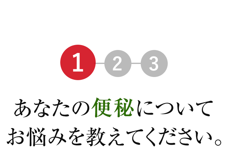 1.あなたの便秘について、お悩みを教えてください。