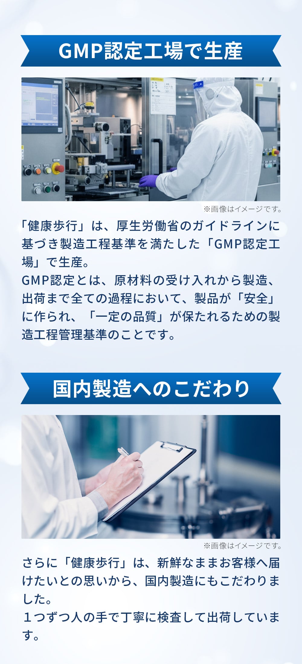 GMP認定工場で生産