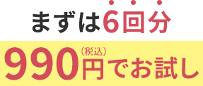 まずは6回分990円（税込）でお試し