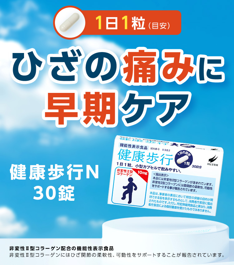 ひざの痛みに早期ケア、健康歩行N